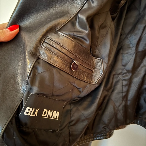 BLK Denim Genuine leathered moto jacket - Picture 3 of 3